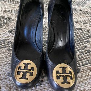 Leather Tory Burch Wedges - Black Size 7